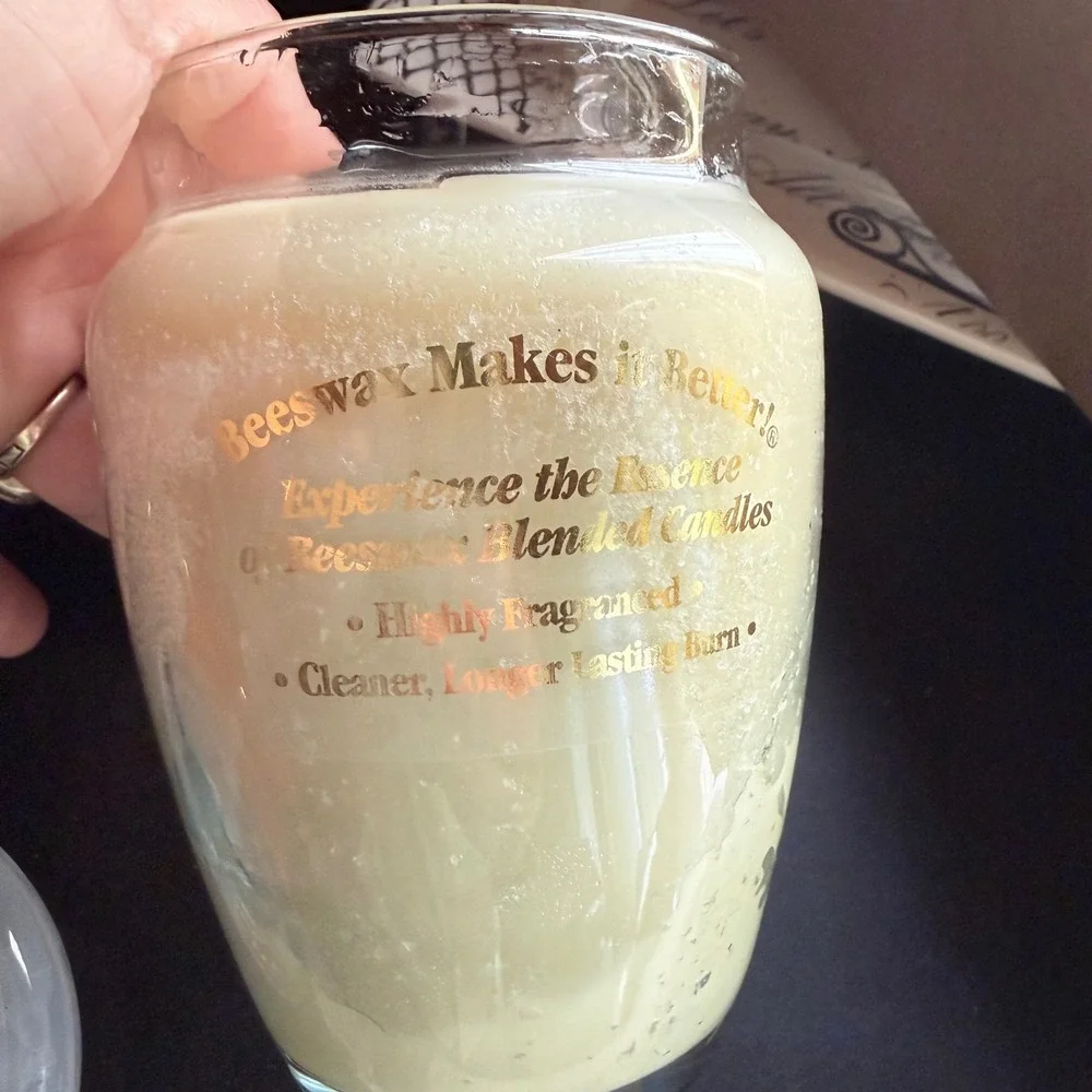 Nature's Finest Beeswax Collection Jar Candle 16oz Cucumber Honeydew New Lid